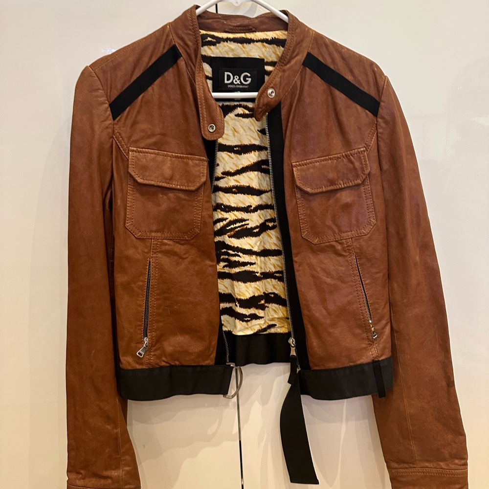 D&G Tan Leather Jacket